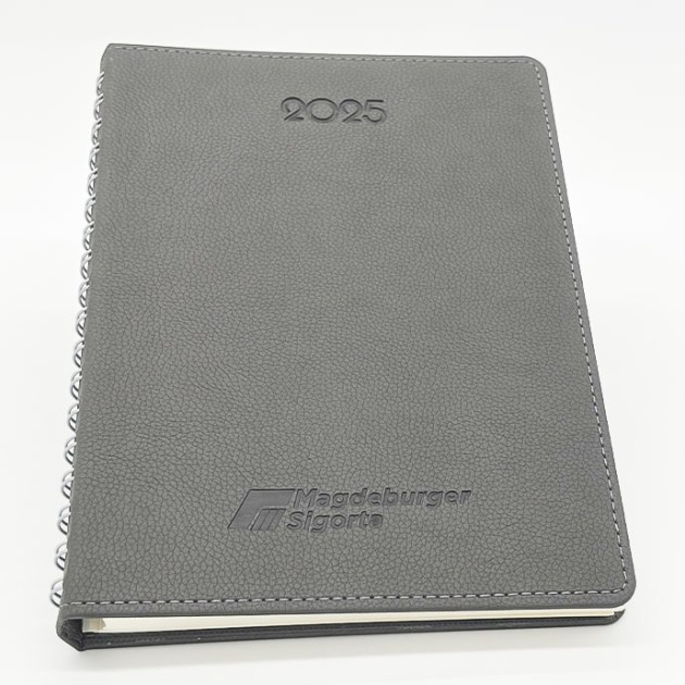 Suni Deri Gizli Spiralli Günlük Ajanda